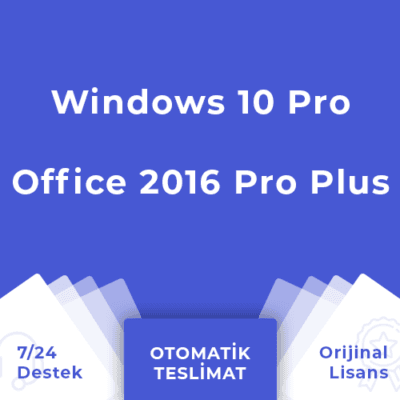 Windows 10 Pro + Office 2016 Bireysel Dijital Lisans