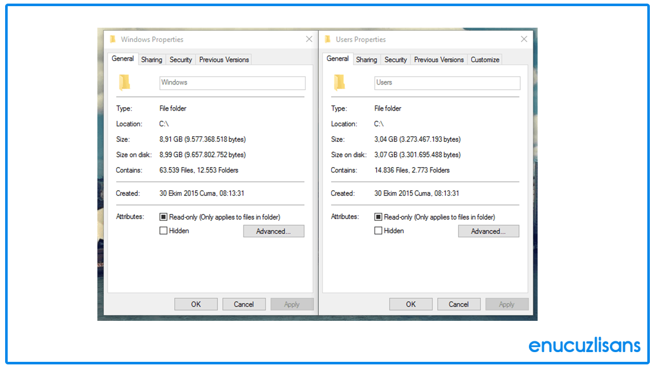 Windows Ne Kadar Yer Kaplar