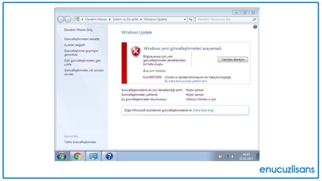Windows Son Sürüm Güncelleme