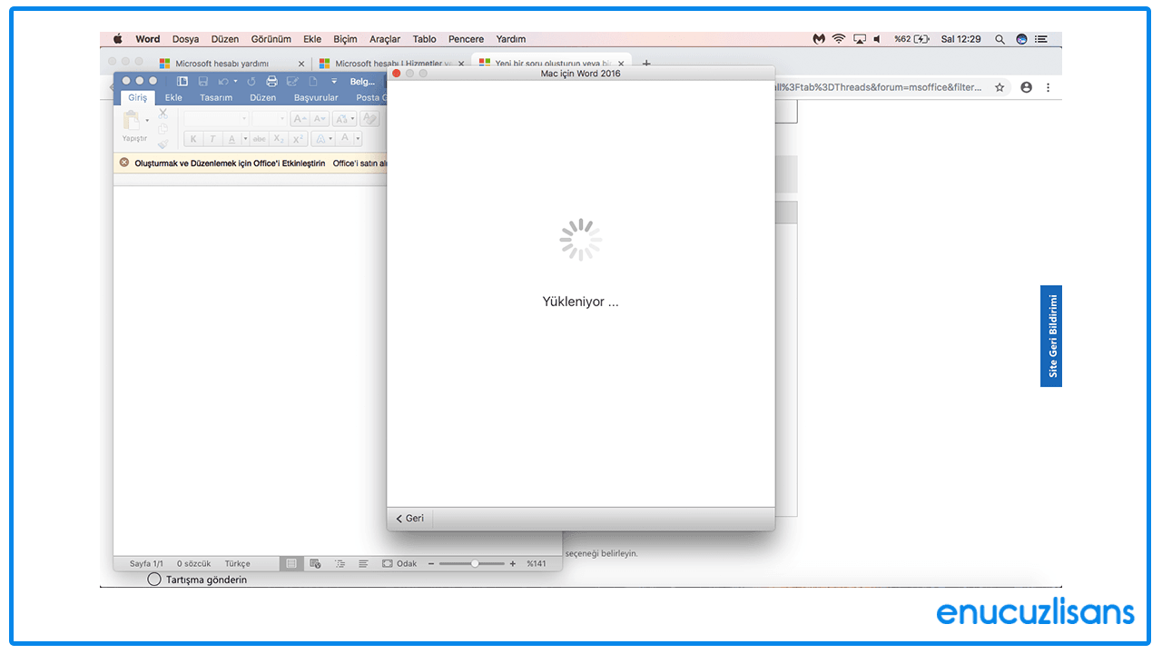 Macbook'a Word Yükleme