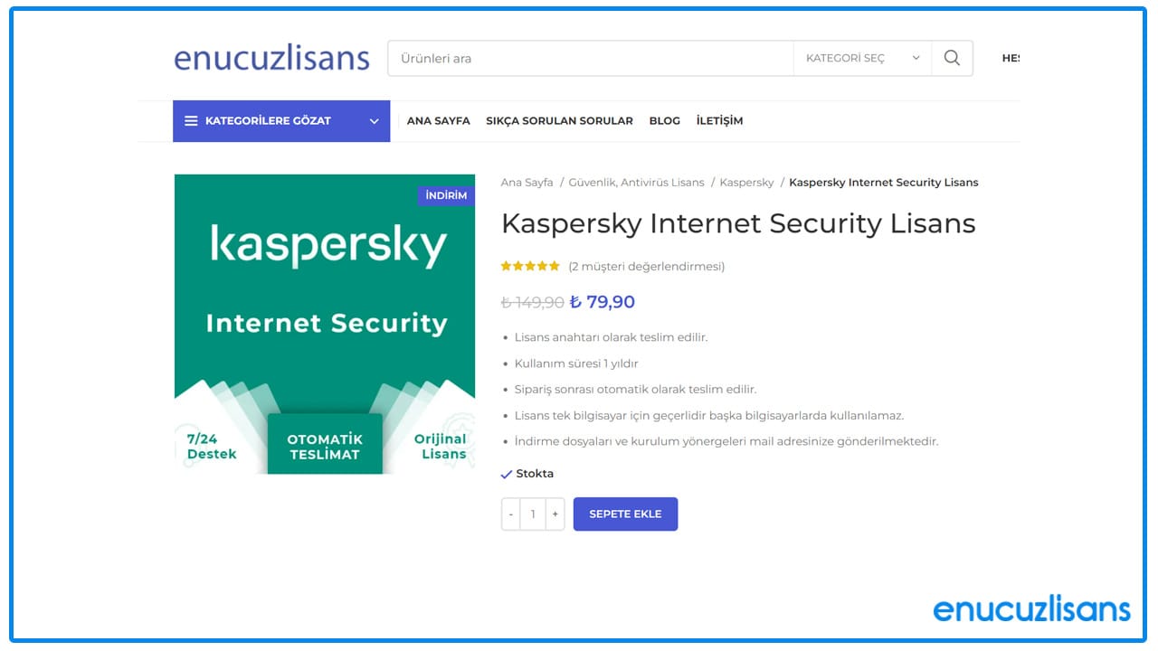 Kaspersky Internet Security Lisansının Avantajları