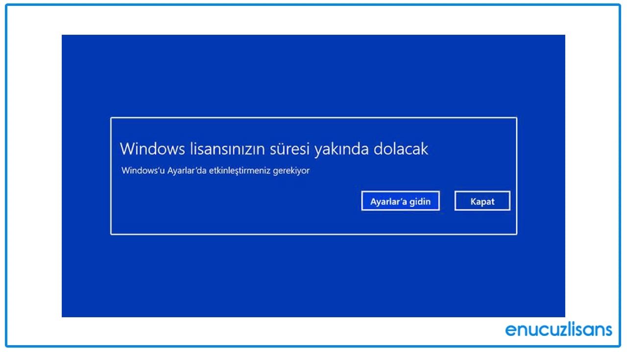 Windows Lisansının Geçerlilik Süresi