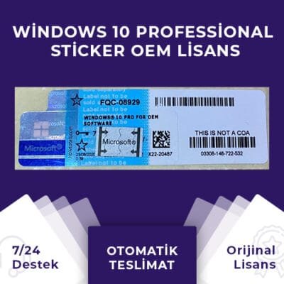 Windows 10 Professional Sticker OEM Lisans